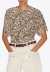 Isabel Marant Karlita Split Sleeve Stretch Silk Top In Beige