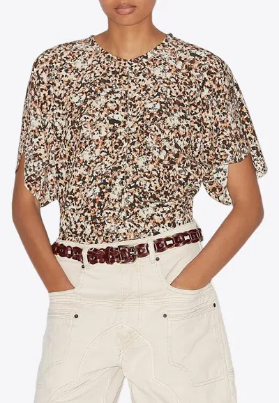 ISABEL MARANT KARLITA PRINTED SATIN TOP