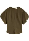 Isabel Marant Karlita Satin Top In Bronze