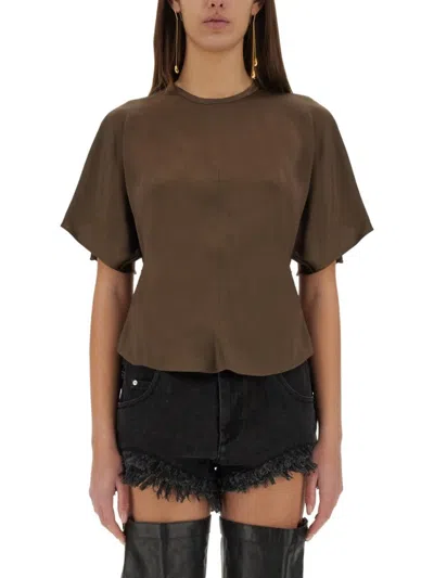 Isabel Marant Top With Puff Sleeves In Green