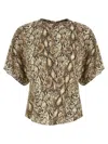 Isabel Marant 'animal Print Lightweight Top With Short Sleeves' In Multi