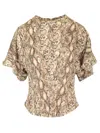 Isabel Marant Karlita Abstract Printed Top In Beige