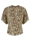 Isabel Marant 'animal Print Lightweight Top With Short Sleeves' In Neutral