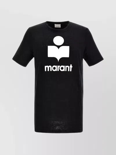 Isabel Marant Marant 'karman' Logo Linen T Shirt In Black