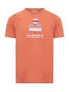 Isabel Marant Crew Neck Graphic Print Short Sleeves In Papaya