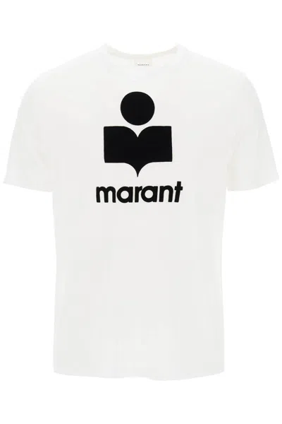 ISABEL MARANT KARMAN T-SHIRT WITH FLOCKED LOGO