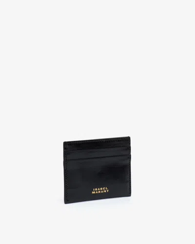 Isabel Marant Chiba Card Holder In Black And Gold