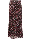 Isabel Marant Katae Geometric-print Midi Skirt In 黑色