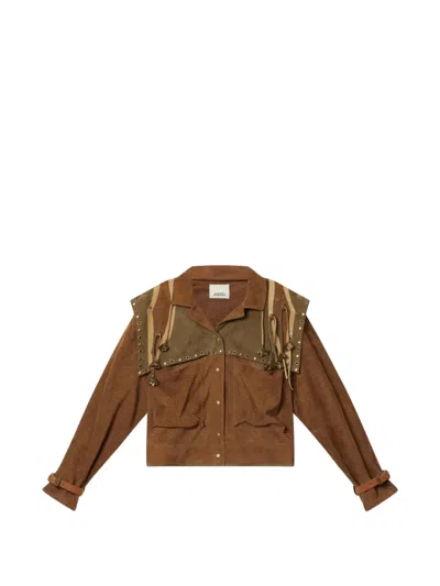 Isabel Marant Kayae Leather Jacket In Brown