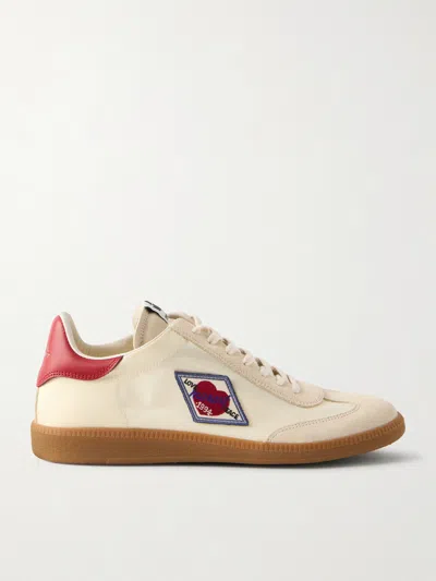Isabel Marant Kaycee Appliquéd Leather Sneakers In Gray