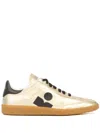 Isabel Marant Shiny Leather Kaycee Sneakers In Gold
