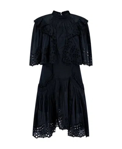 Isabel Marant Kayene Broderie-anglaise Cotton Dress In Black