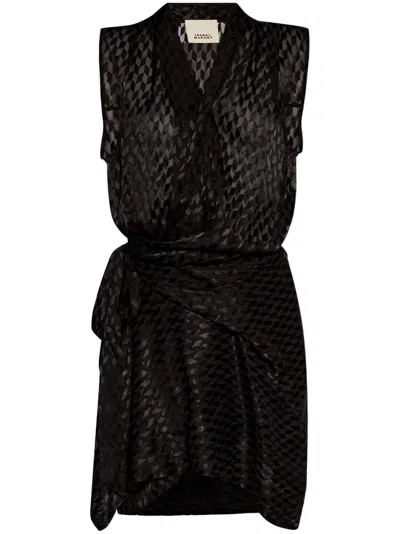 Isabel Marant Kayla Mini Wrap Dress In Black