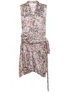 Isabel Marant Kayla Mini Wrap Dress In Multicolour