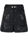 Isabel Marant Kayneliae Embroidered Shorts In Blue