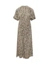 Isabel Marant Keany Snake Print Midi Dress In Beige