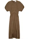 Isabel Marant Drawstring Waist Sleeveless Mini Dress In Burgundy Cotton In Brown