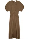 Isabel Marant Drawstring Waist Sleeveless Mini Dress In Burgundy Cotton In Brown