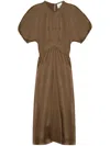 Isabel Marant Drawstring Waist Sleeveless Mini Dress In Burgundy Cotton In Brown