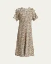 Isabel Marant Keany Snake Print Midi Dress In Natural
