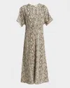 Isabel Marant Keany Snake Print Midi Dress In Natural