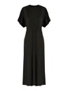 Isabel Marant Maxi Dress With Draped Sleeves And Fitted Waistline In Black