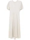 Isabel Marant Keany Midi Dress Flutter Sleeves In Grey
