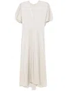 Isabel Marant Keany Midi Dress Flutter Sleeves In Grey