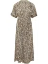 Isabel Marant Keany Snake Print Midi Dress In Nude
