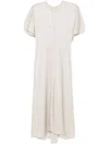 Isabel Marant Keany Midi Dress With Elegant Puff Sleeves In White