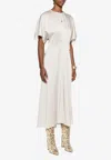 Isabel Marant Keany Midi Dress Flutter Sleeves In White