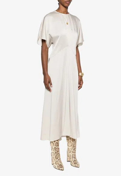 Isabel Marant Keany Satin Midi Dress In White
