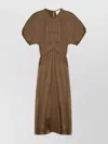 Isabel Marant Drawstring Waist Sleeveless Mini Dress In Burgundy Cotton