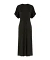 Isabel Marant Maxi Dress With Draped Sleeves And Fitted Waistline In Black