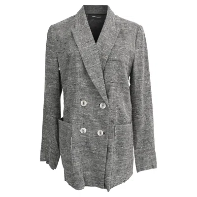 Isabel Marant Kelis Double-breasted Blazer In Grey Silk In Gray