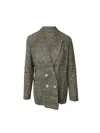 Isabel Marant Kelis Double-breasted Donegal Jacket In Grey Silk In Grey