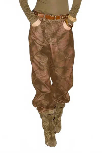 Isabel Marant Kelvina Faux Leather Pant In Tabacco In Brown