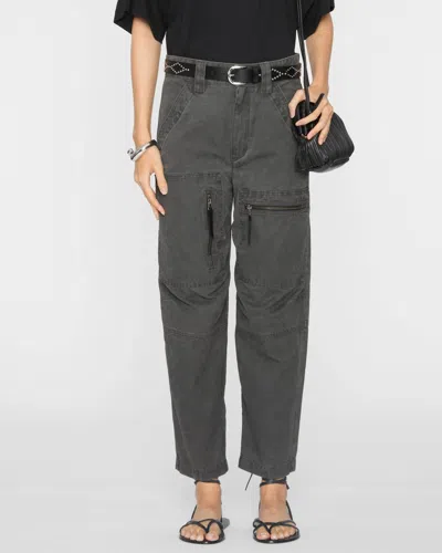 Isabel Marant Kelyane High-rise Pants In Faded Black In Gray