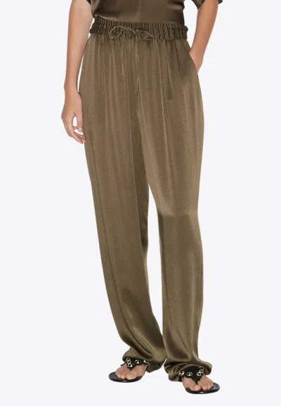 Isabel Marant Kendry Satin Pants In Brown
