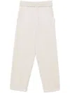 Isabel Marant Drawstring White Trousers With Relaxed Fit In Nude