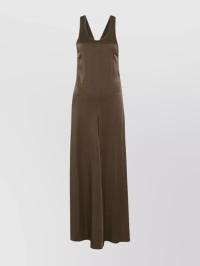 Isabel Marant Kenza V-neckline Sleeveless Crossover Strap Dress In Brown