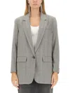 Isabel Marant Kenzy Checked Virgin-wool Blazer In Grey