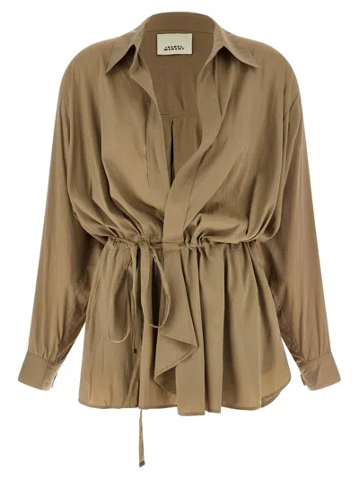Isabel Marant Keren Tailored Blazer Jacket Collared Neck In Brown