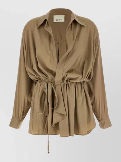 Isabel Marant Keren Tailored Blazer Jacket Collared Neck In Brown
