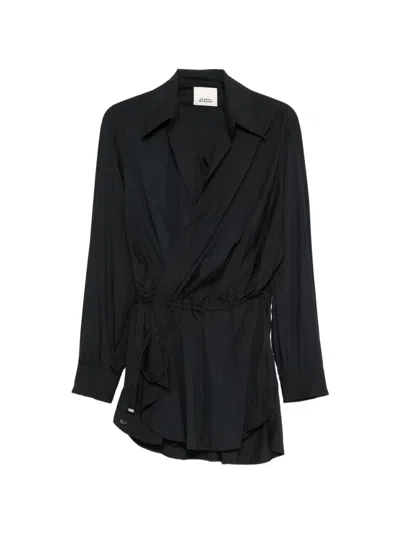 Isabel Marant Keren Wrap-design Blouse In Black