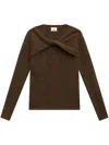 Isabel Marant 'kern' Twist Detail Knit Sweater In Burgundy