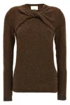 Isabel Marant 'kern' Twist Detail Knit Sweater In Burgundy