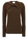 Isabel Marant 'kern' Twist Detail Knit Sweater In Burgundy