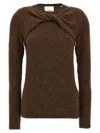 Isabel Marant 'kern' Twist Detail Knit Sweater In Burgundy