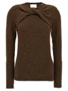 Isabel Marant 'kern' Twist Detail Knit Sweater In Burgundy